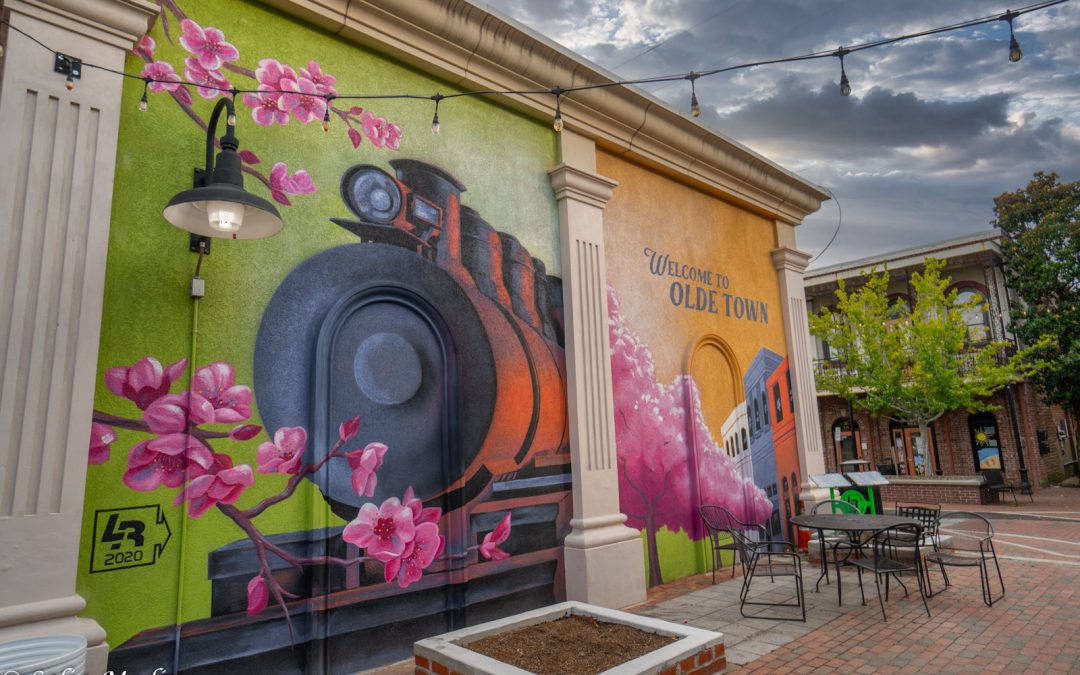 Conyers Georgia Train Mural. Solia Media Image for Smith Farms Kennes